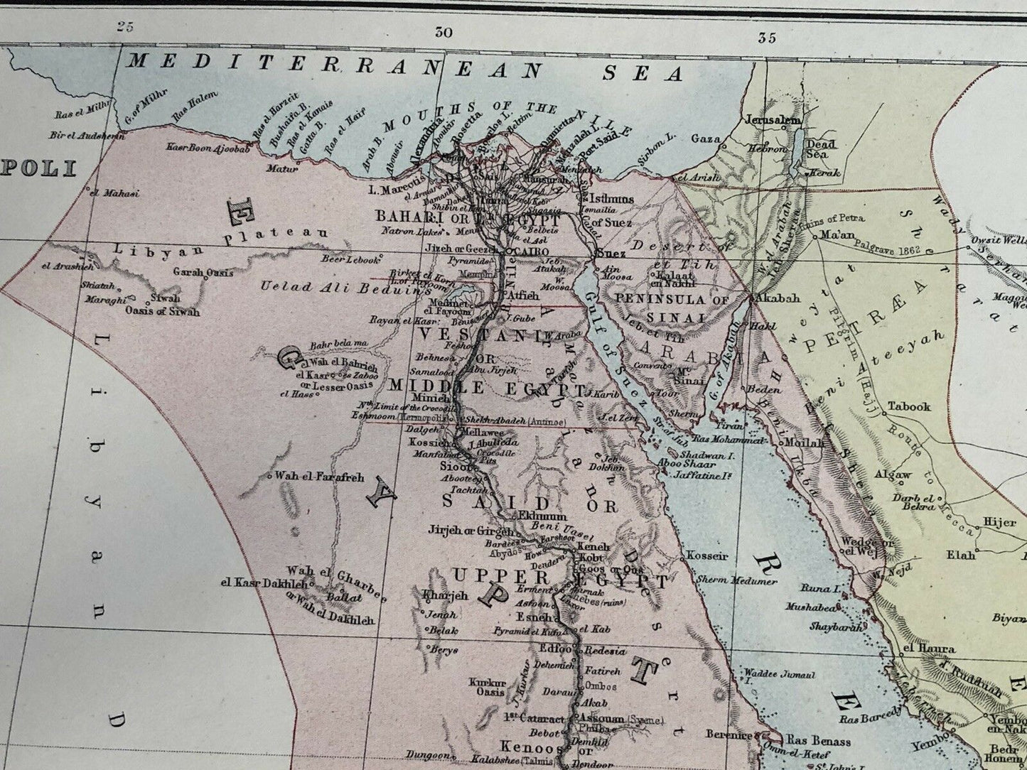 1884 Egypt With Suez Canal Inset Map By John Bartholomew & A & C Black