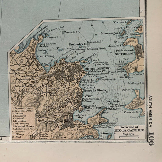 1899 South America Antique Map By G.W. Bacon 121 Years Old