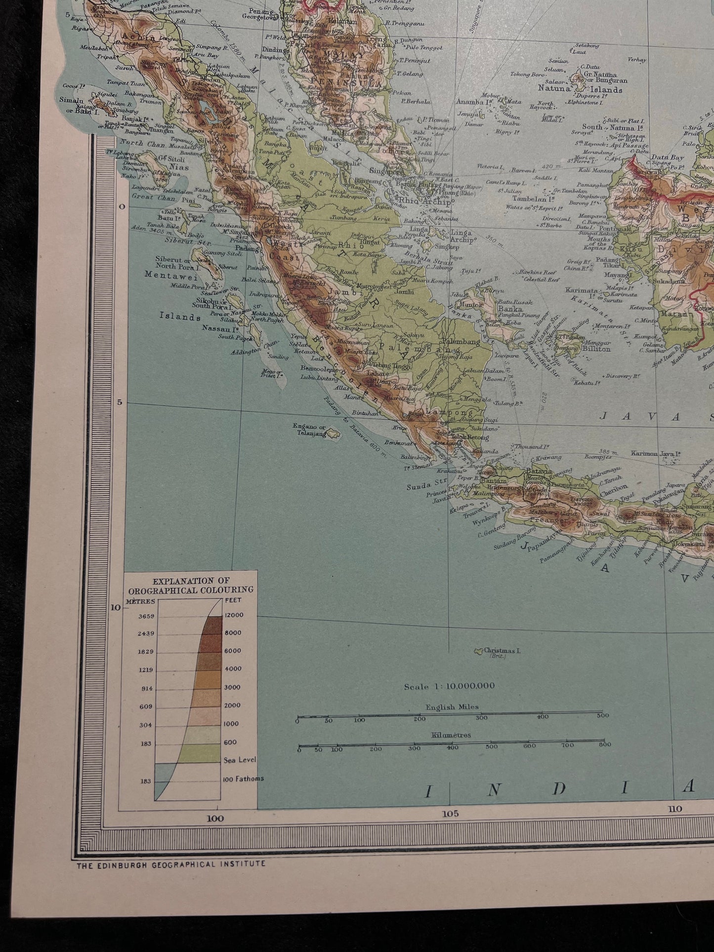 1922 Malay Archipelago Map by Bartholomew