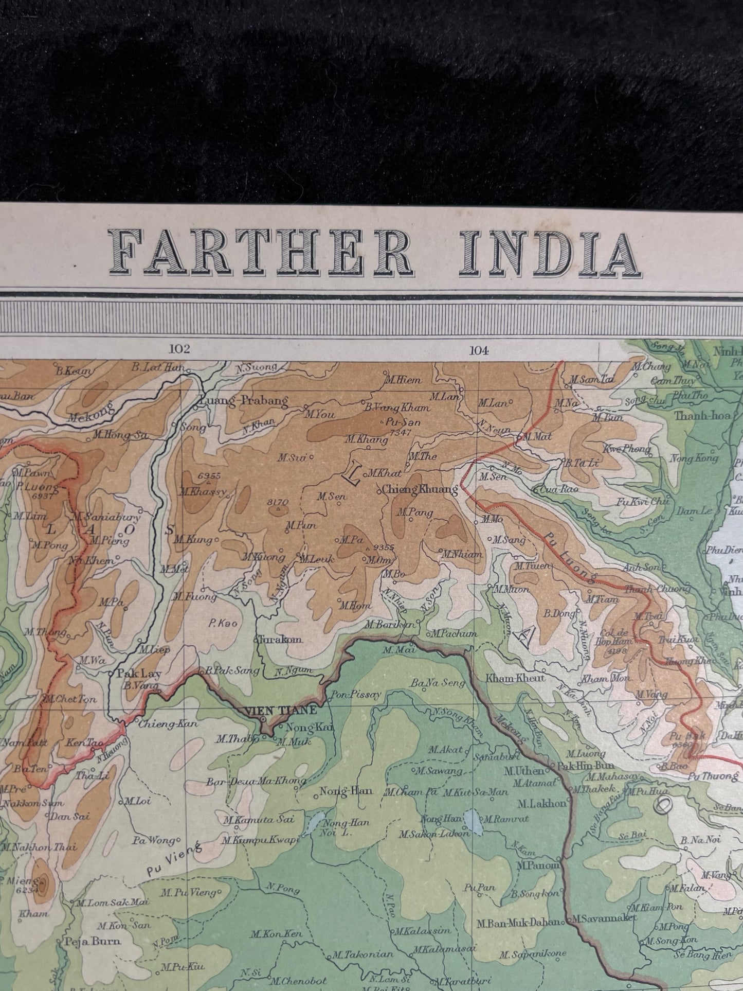 1922 Farther India Map by Bartholomew