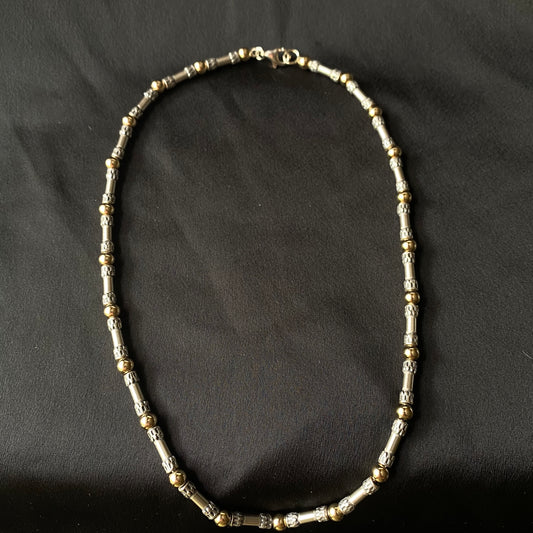 Thin Tribal Gold Bead Necklace