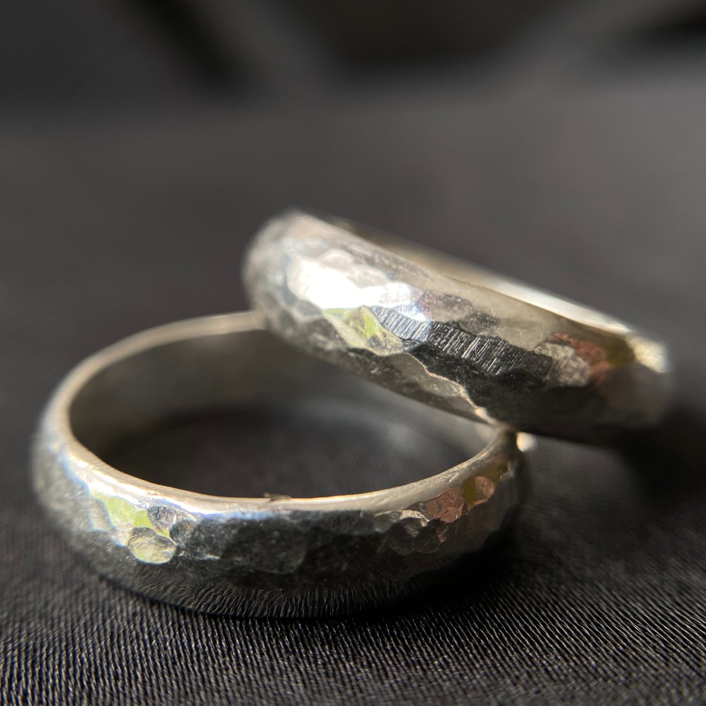 Simple Hammer-marked Silver Ring