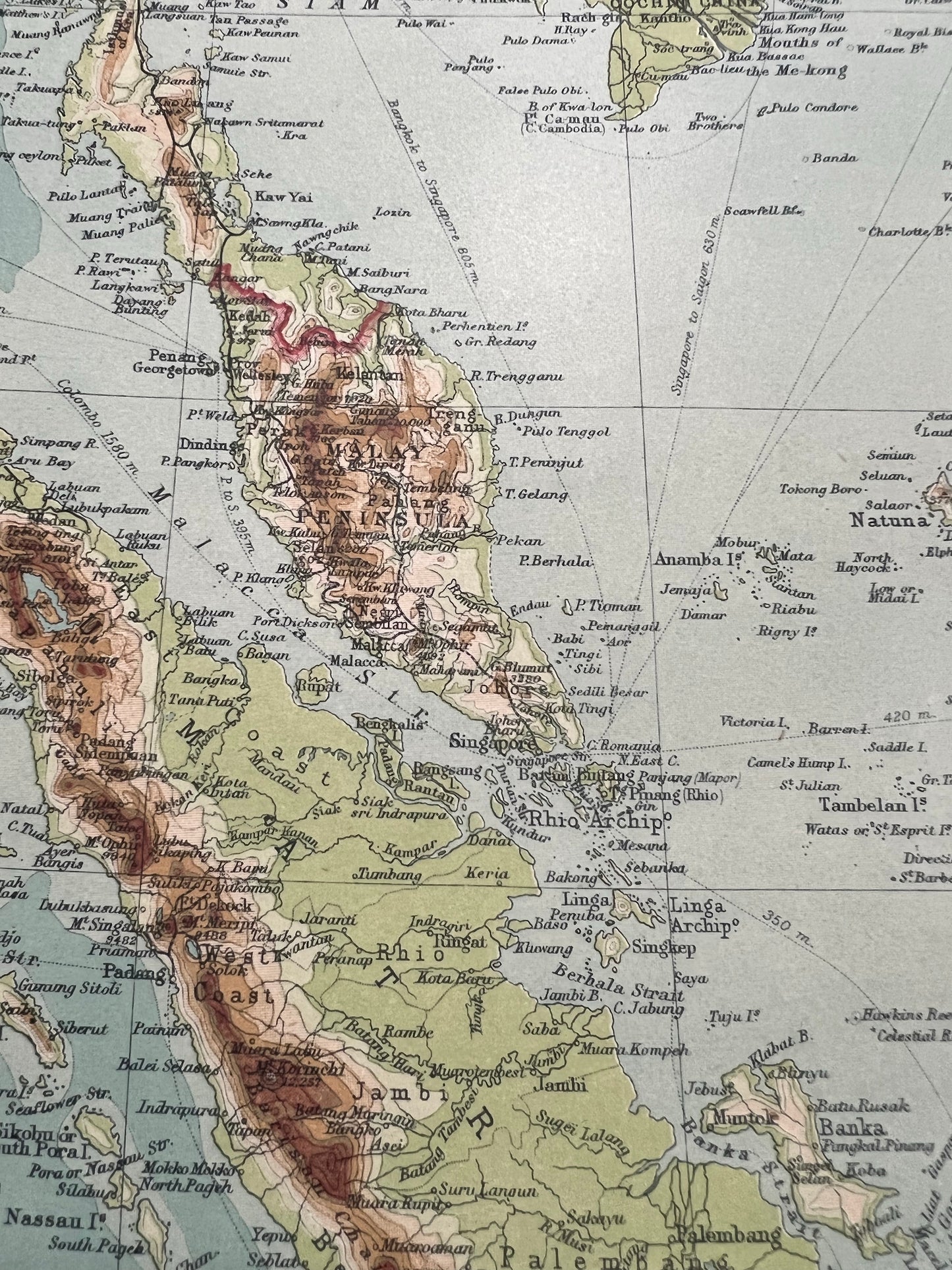 1922 Malay Archipelago Map by Bartholomew