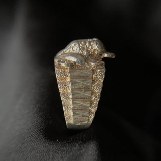Frog Coin Silver Ring