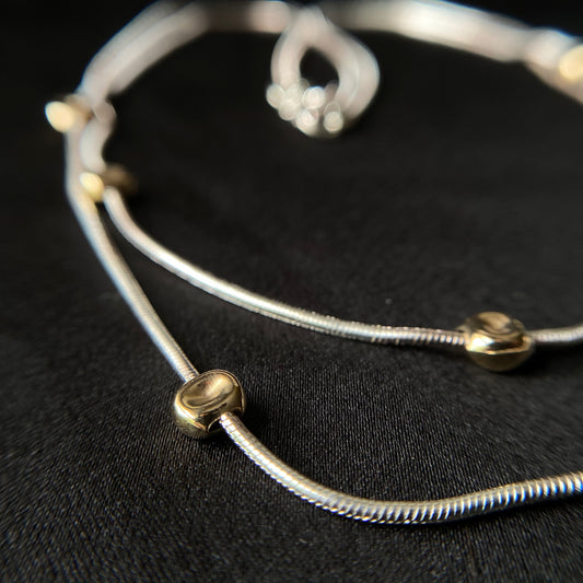 Gold Bead Double Necklace