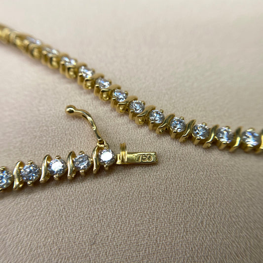 Fishtail Zirconia Gold Bracelet