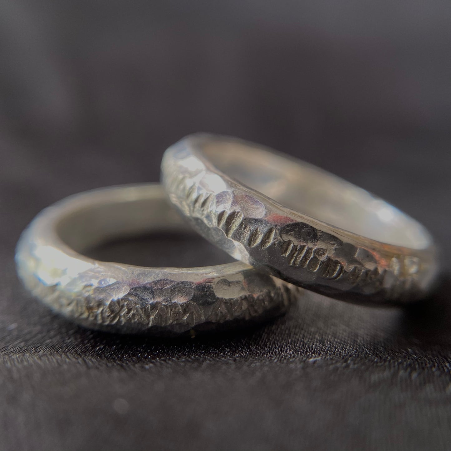 Compound Hammer-marked Silver Ring