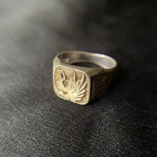 Dragon Emblem Silver Signet Ring