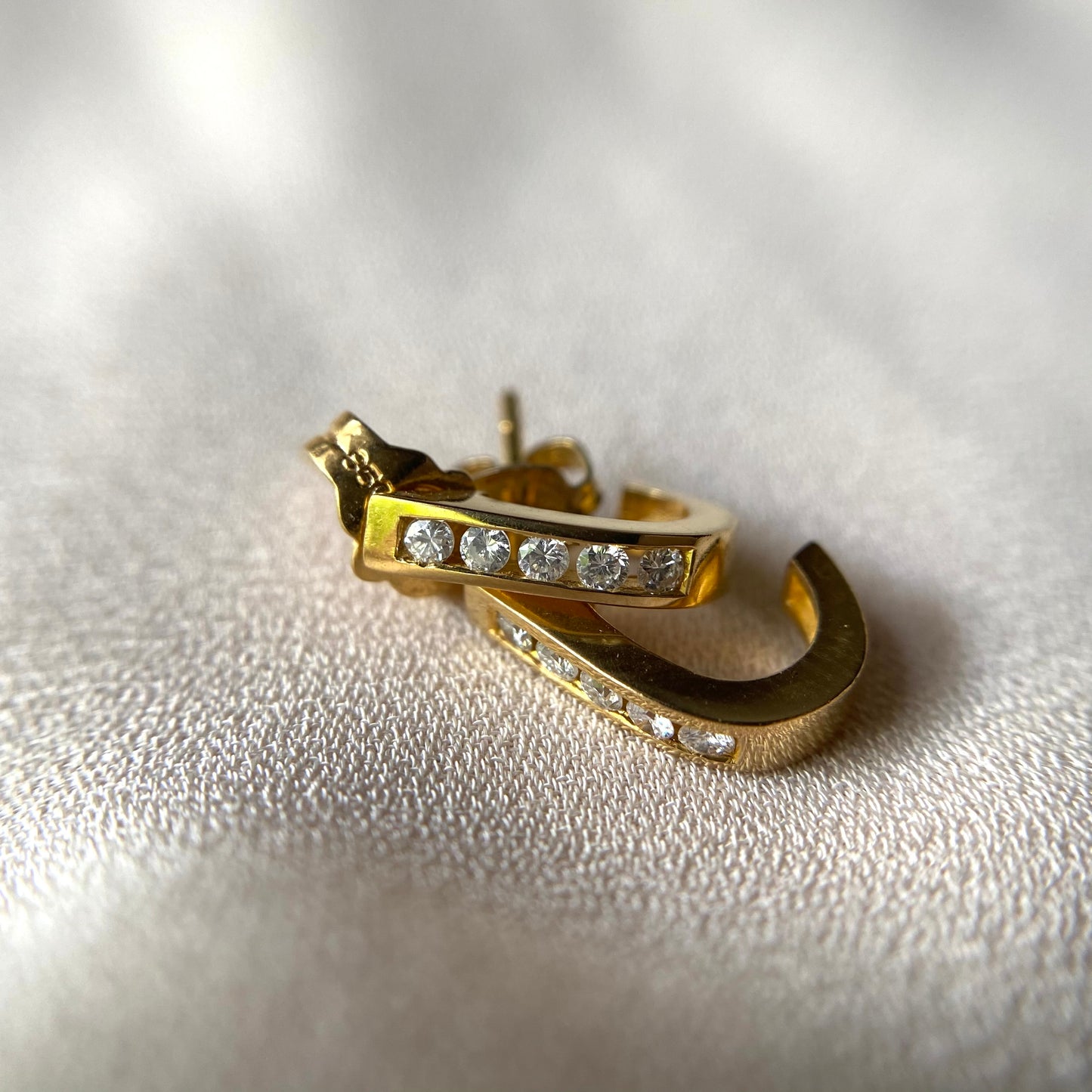 J-shaped Diamond Earrings