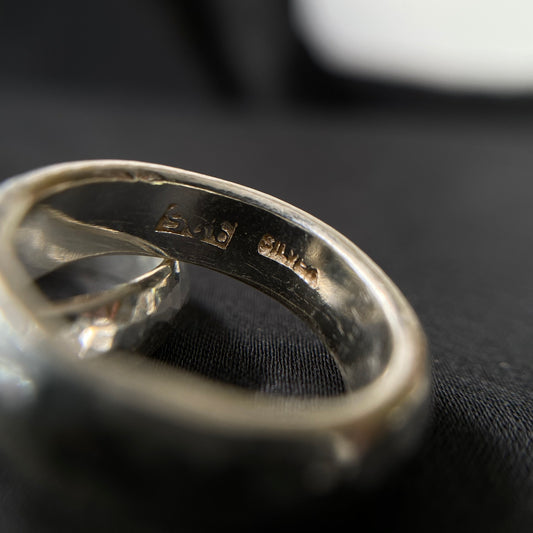 Simple Hammer-marked Silver Ring