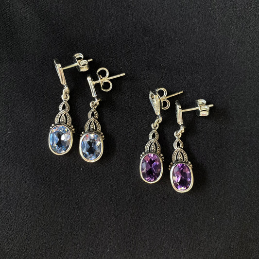 Gothic Revival Gem Drop Earring