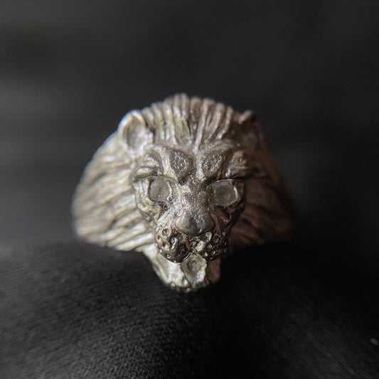 Lion Head Silver Ring