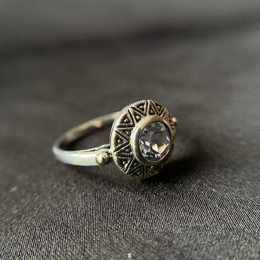 Tribal Gem Silver Ring