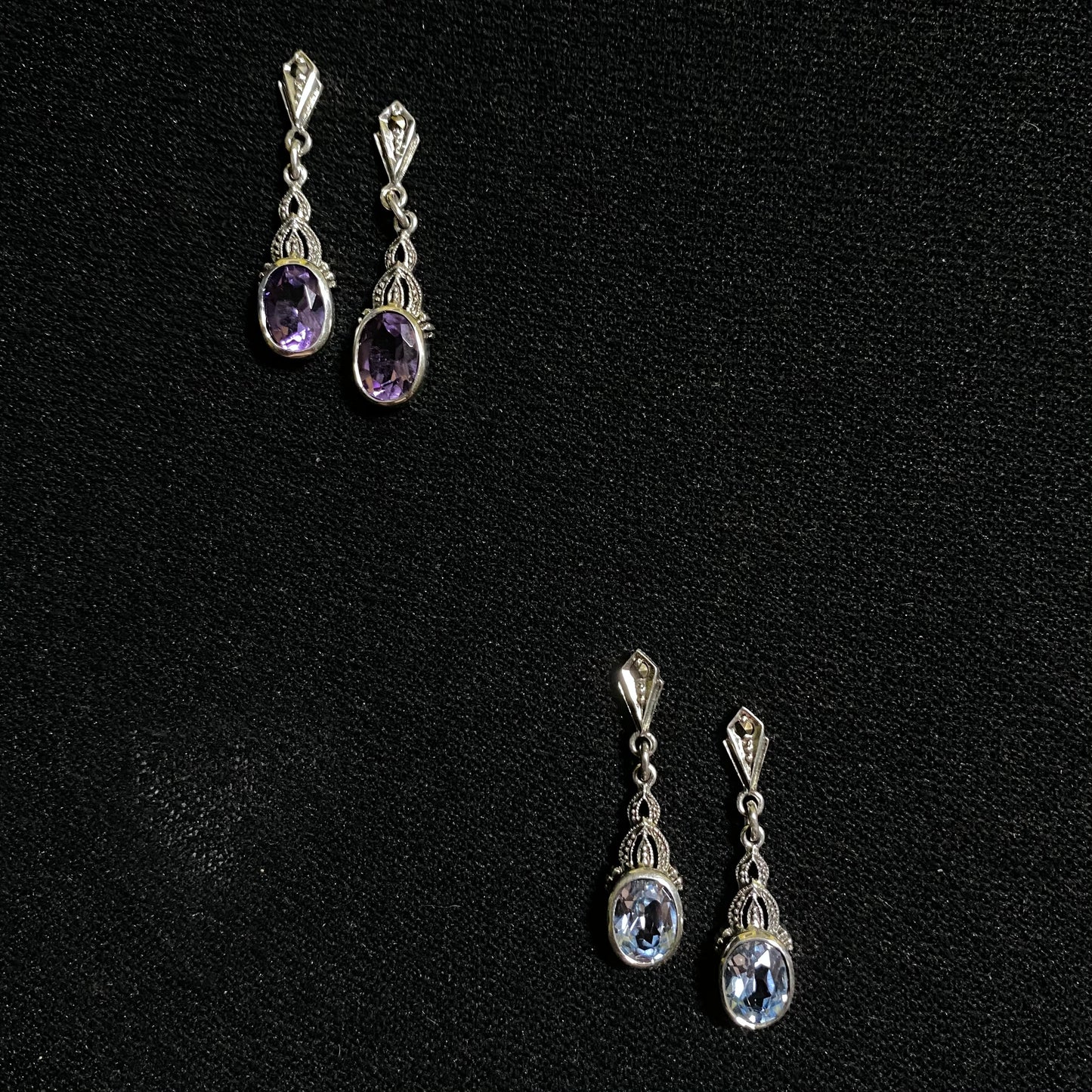 Gothic Revival Gem Drop Earring
