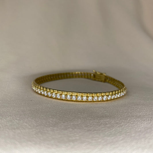 Fluted Zirconia Gold Bracelet