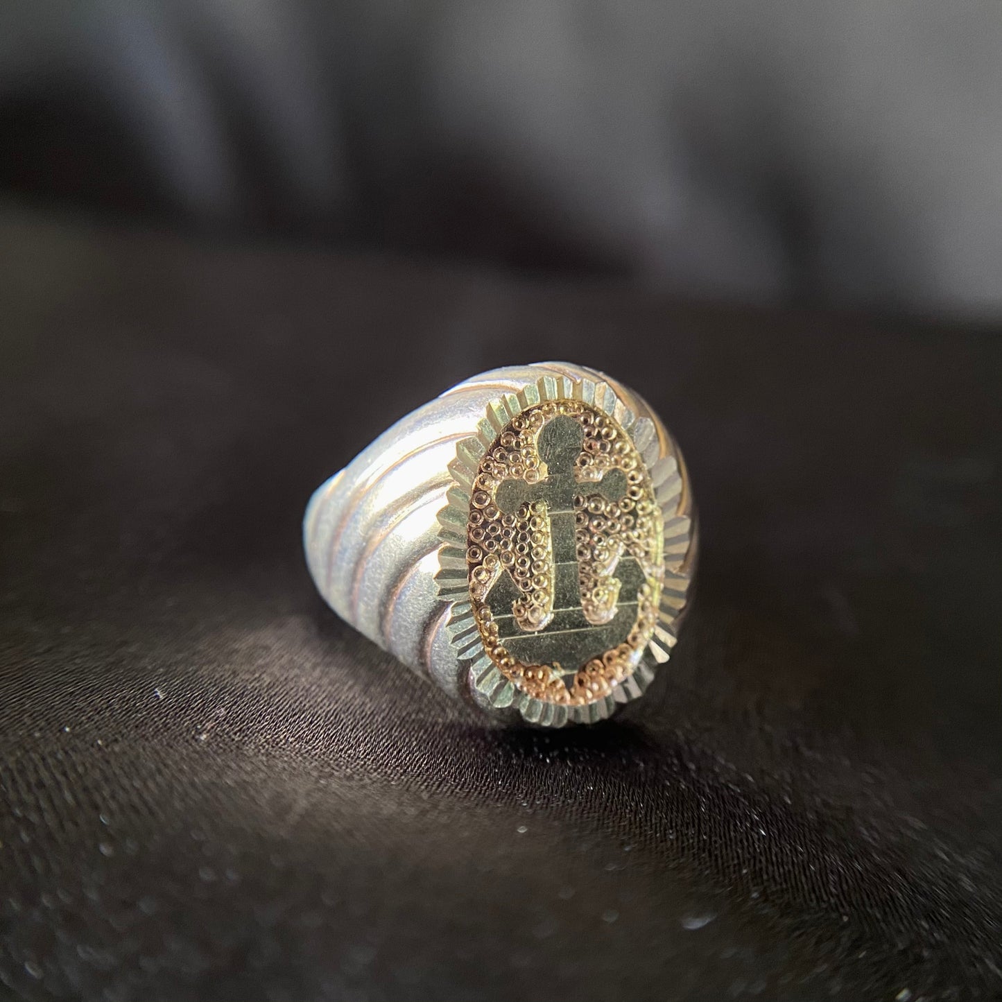 Anchor Signet Silver Ring