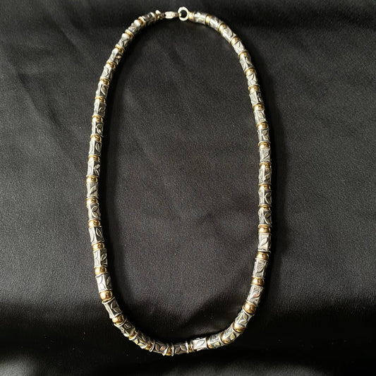 Thick Tribal Gold Bead Necklace
