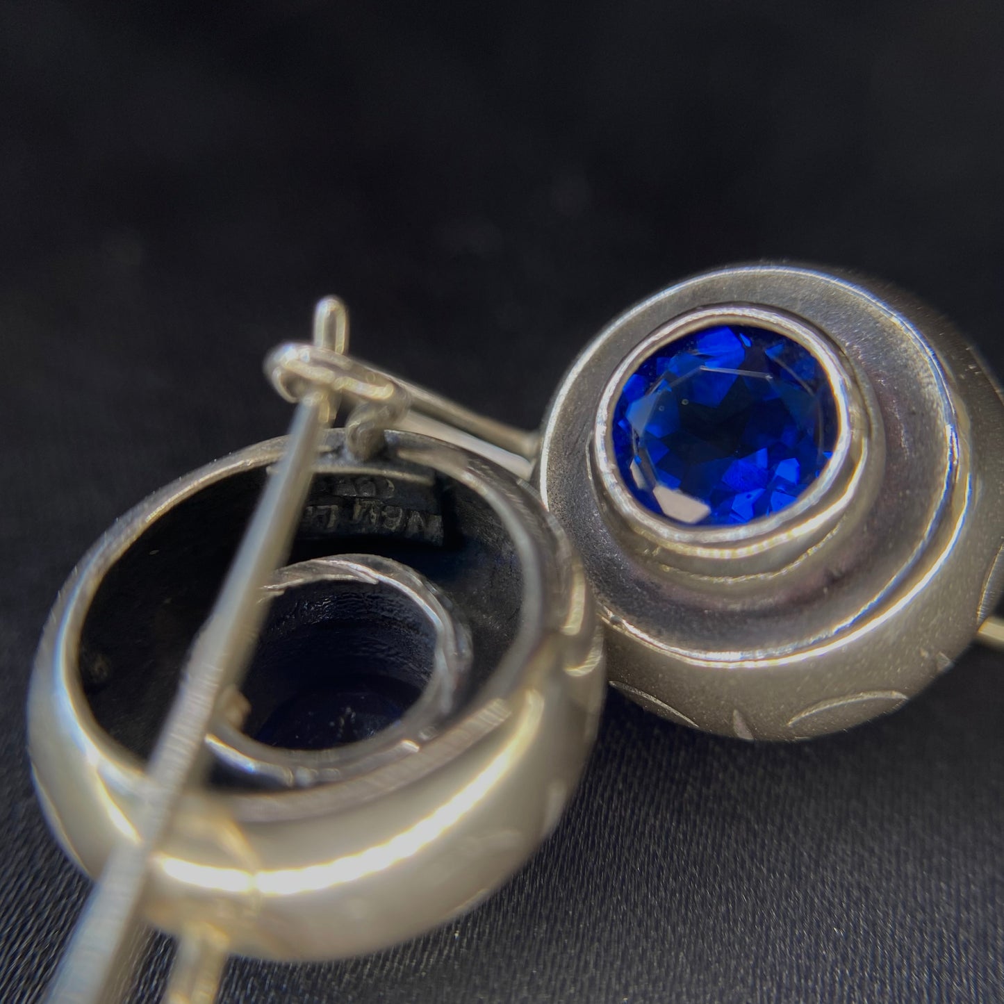 Drum Blue Zirconia Earring