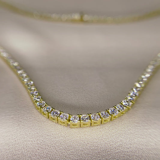 Zirconia Gold Tennis Necklace