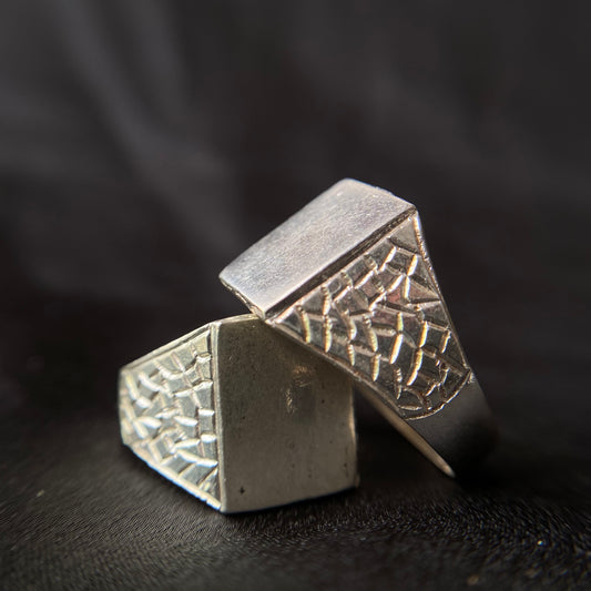 Cobblestone Signet Silver Ring