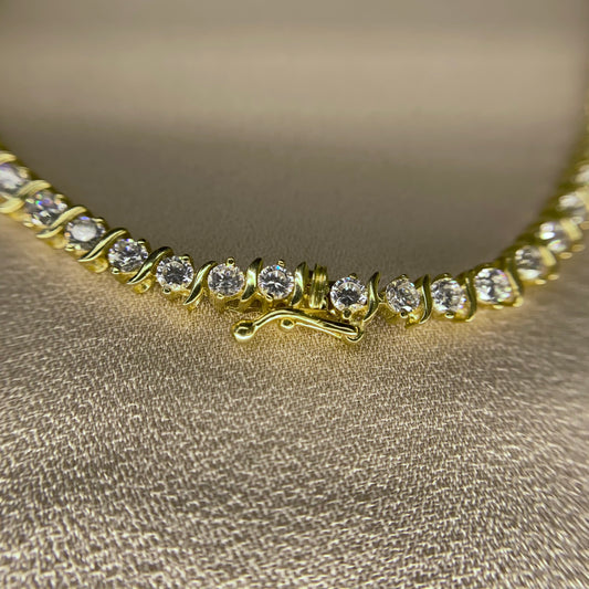 Wave Zirconia Gold Bracelet