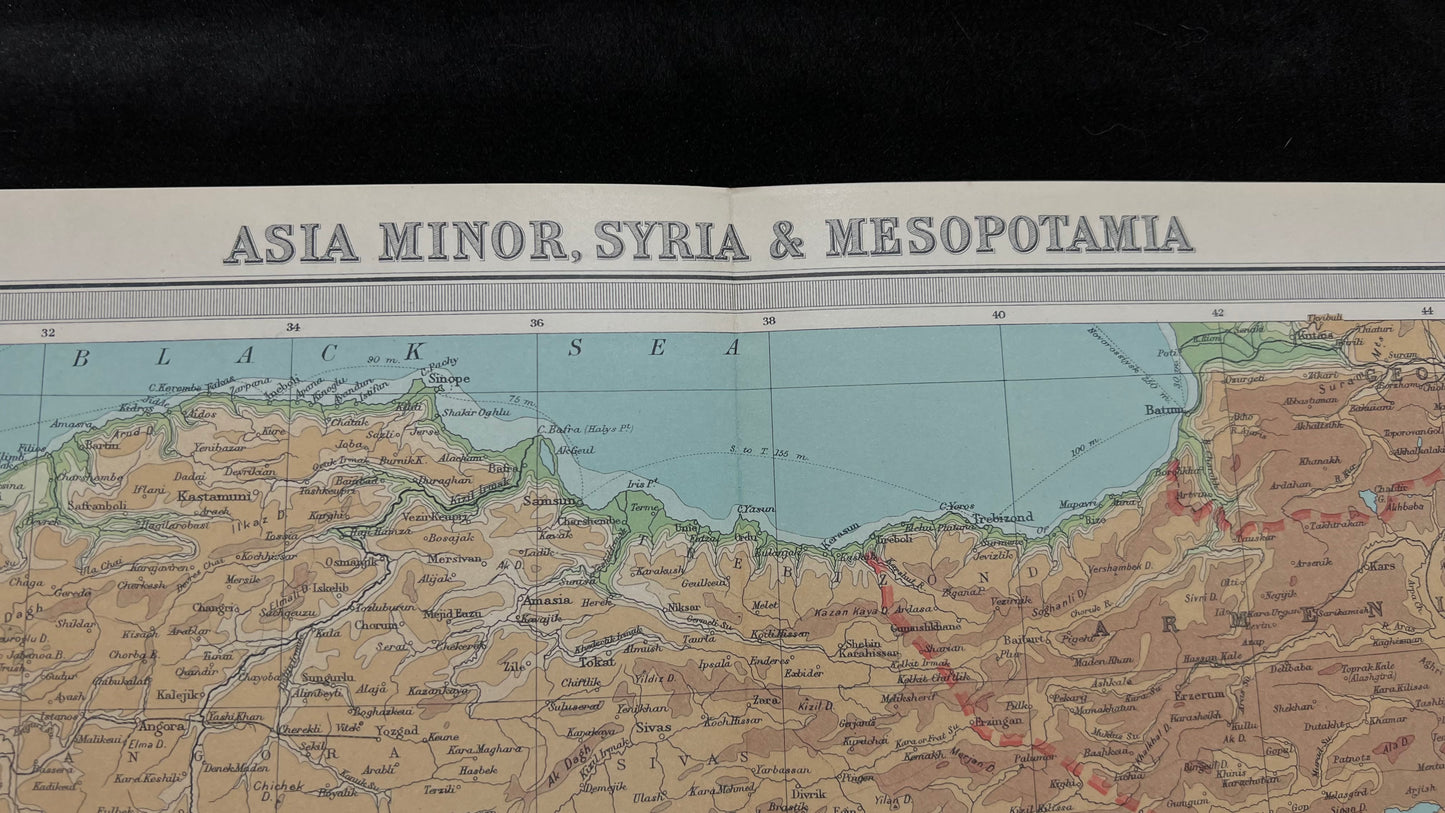 1922 Asia Minor, Syria, Mesopotamia Map by Bartholomew