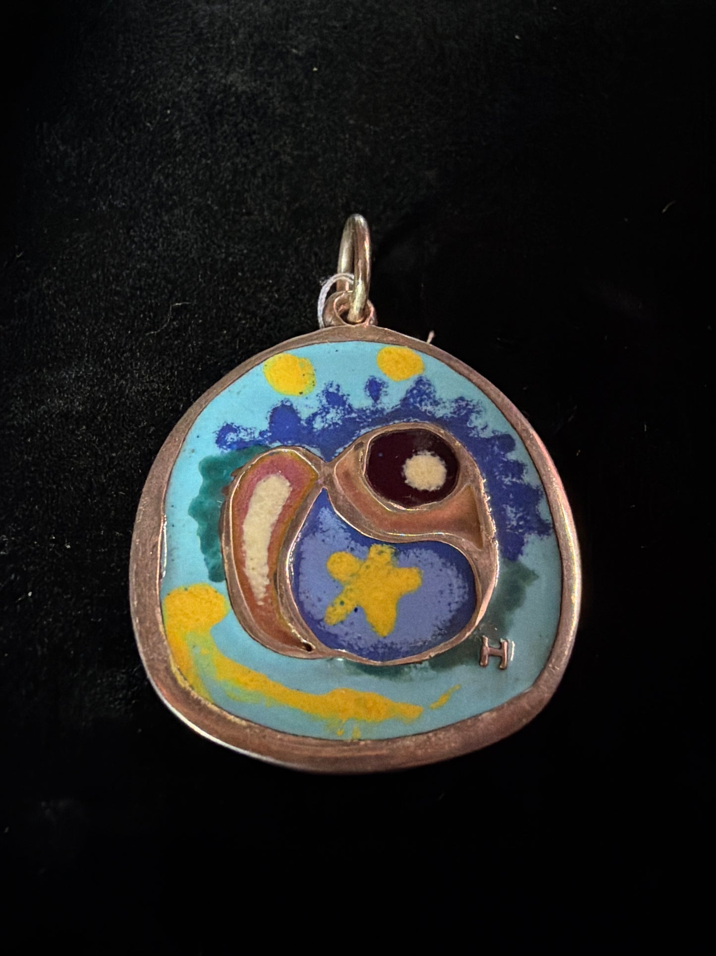 Modern Cloisonné Enamel Pendent 06