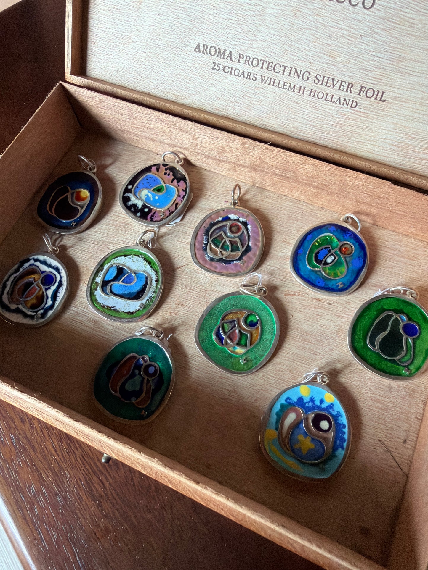 Modern Cloisonné Enamel Pendent 07