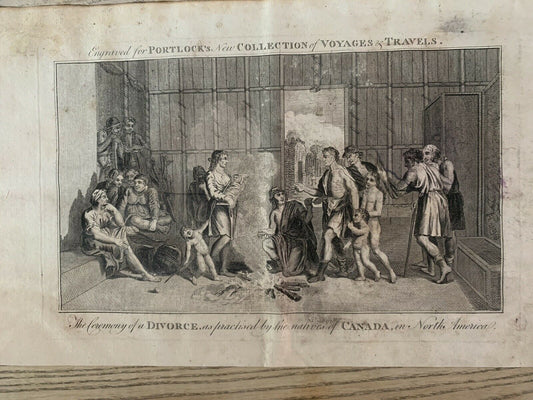 1794 Native Americans In Canada North America Antique Print 226 Years Old
