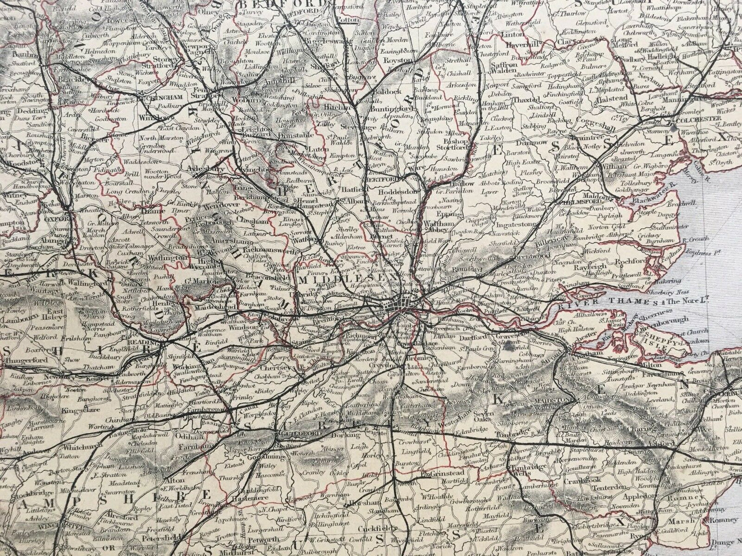 1858 England & Wales Original Antique Map By Adam & Charles Black 160 Years Old