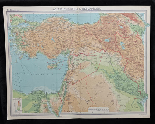 1922 Asia Minor, Syria, Mesopotamia Map by Bartholomew