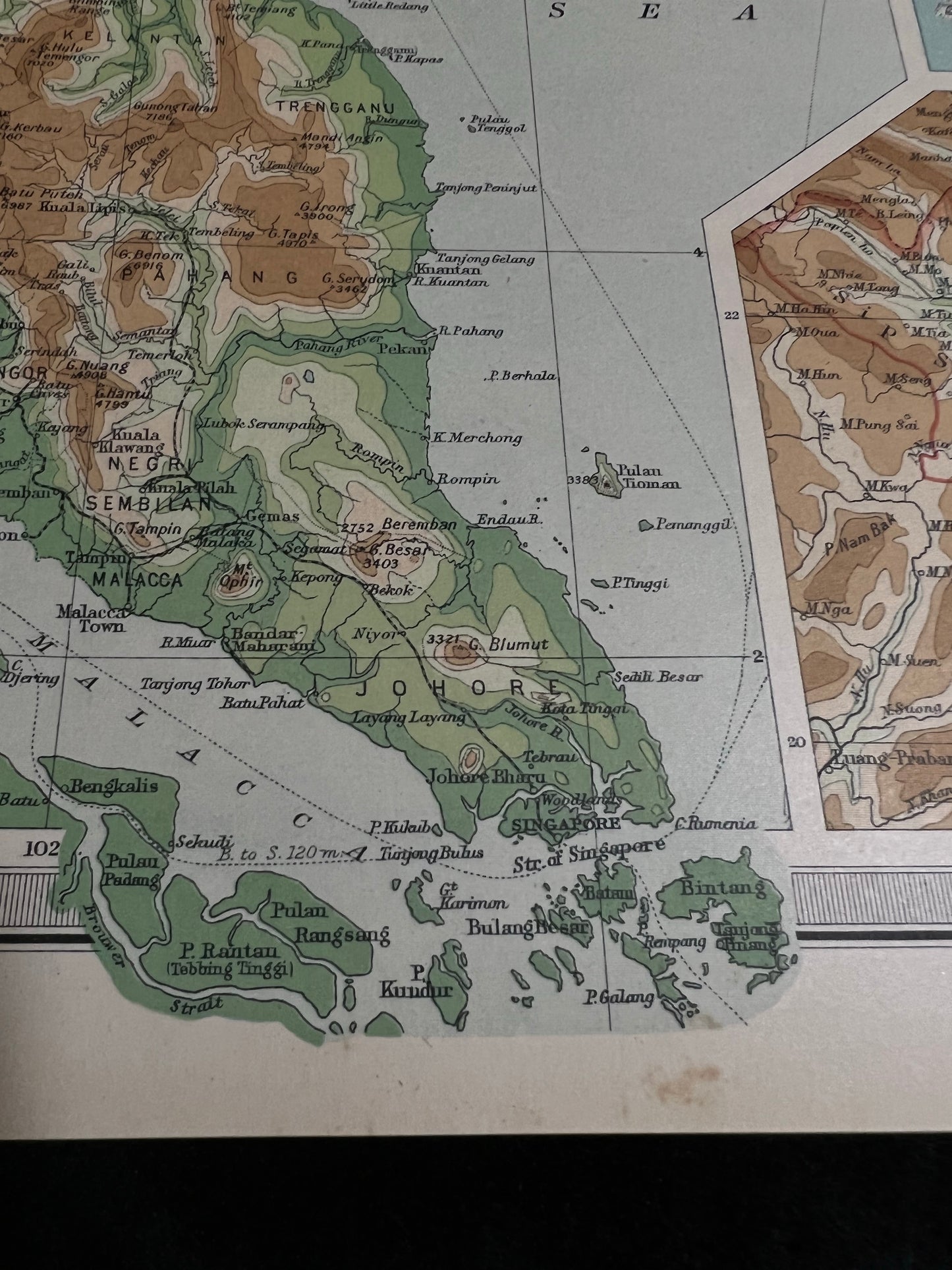 1922 Farther India Map by Bartholomew