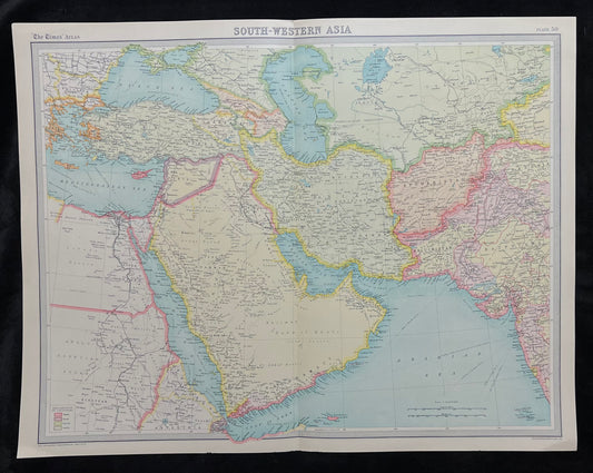 1922 South Western Asia Map by Bartholomew