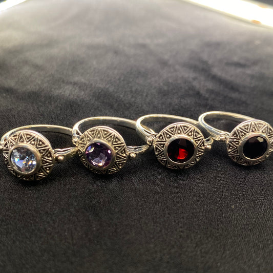 Tribal Gem Silver Ring