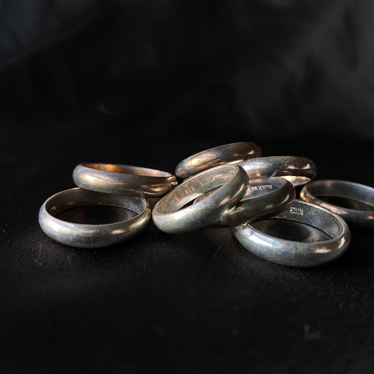 Simple Half-round Silver Ring