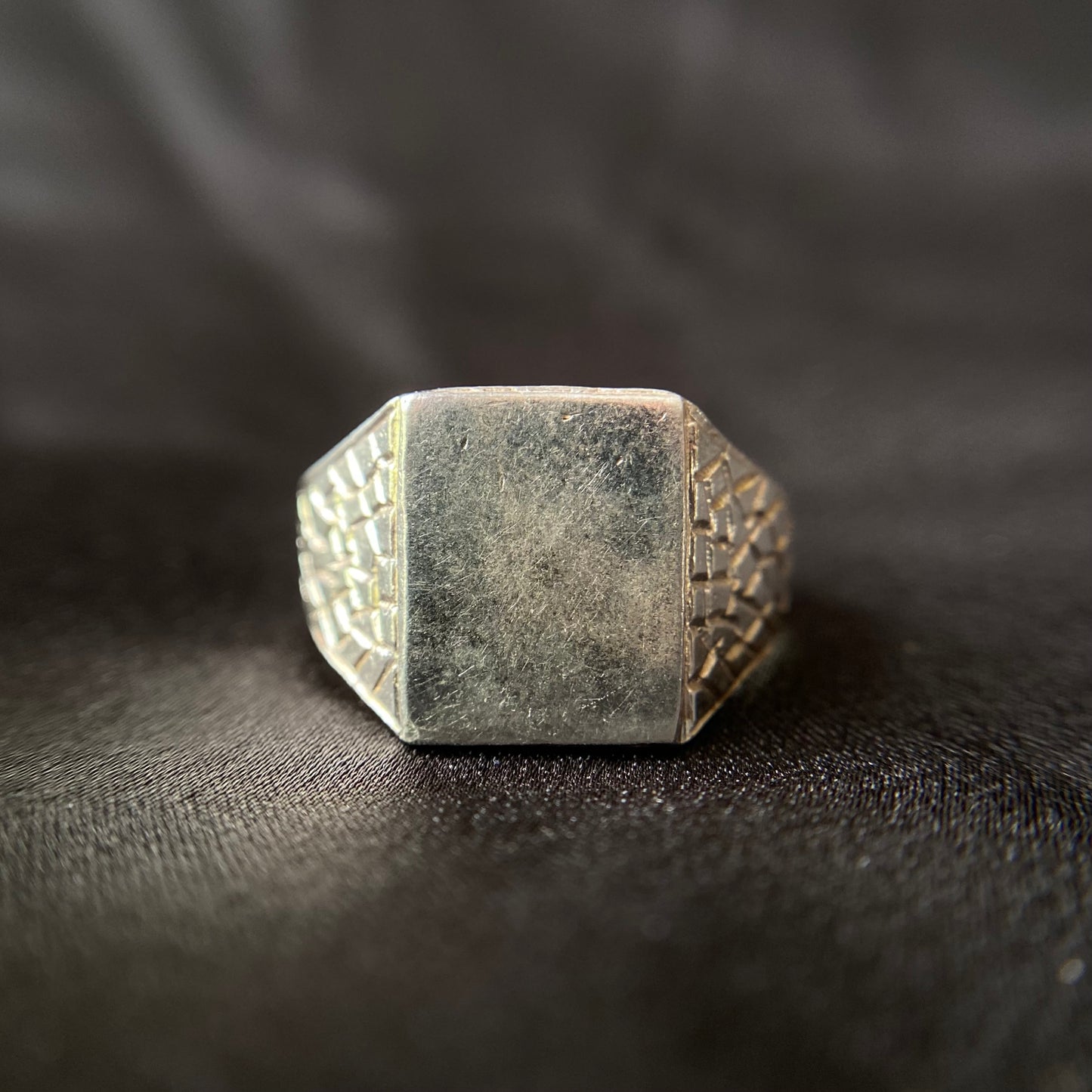 Cobblestone Signet Silver Ring