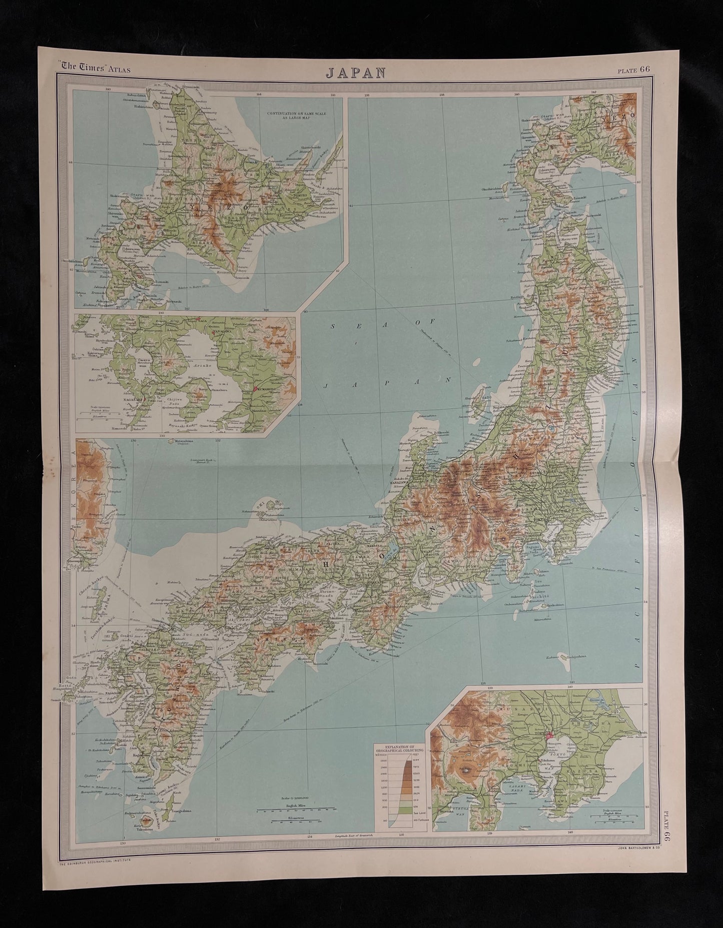 1922 Pair of Japan Maps by Bartholomew
