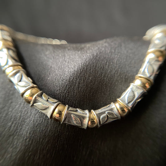 Thick Tribal Gold Bead Necklace