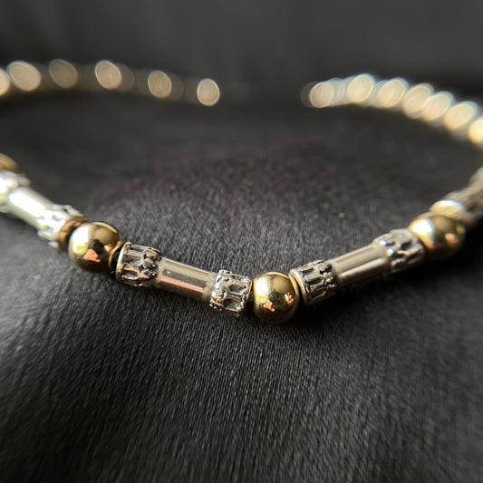 Thin Tribal Gold Bead Necklace