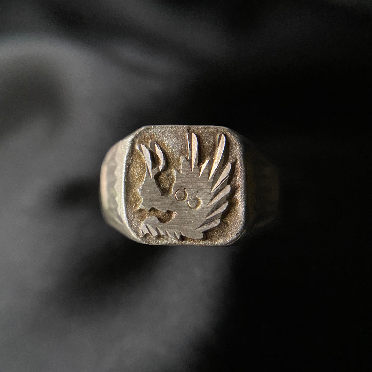 Dragon Emblem Silver Signet Ring
