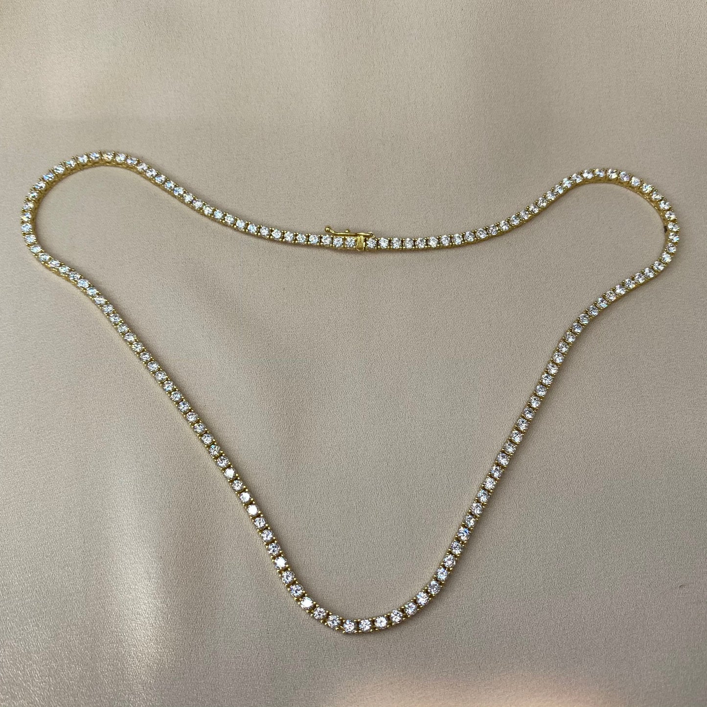 Zirconia Gold Tennis Necklace