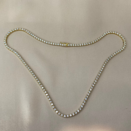 Zirconia Gold Tennis Necklace