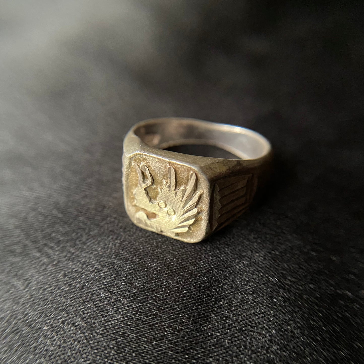 Dragon Emblem Silver Signet Ring