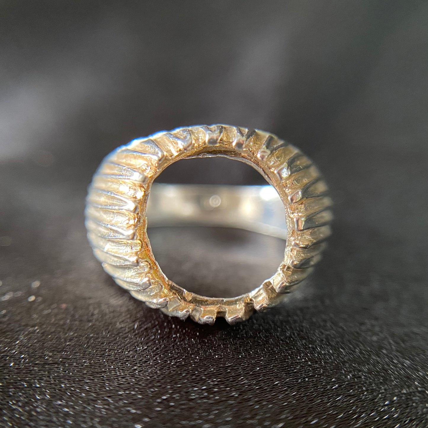 21 Prong Silver Ring