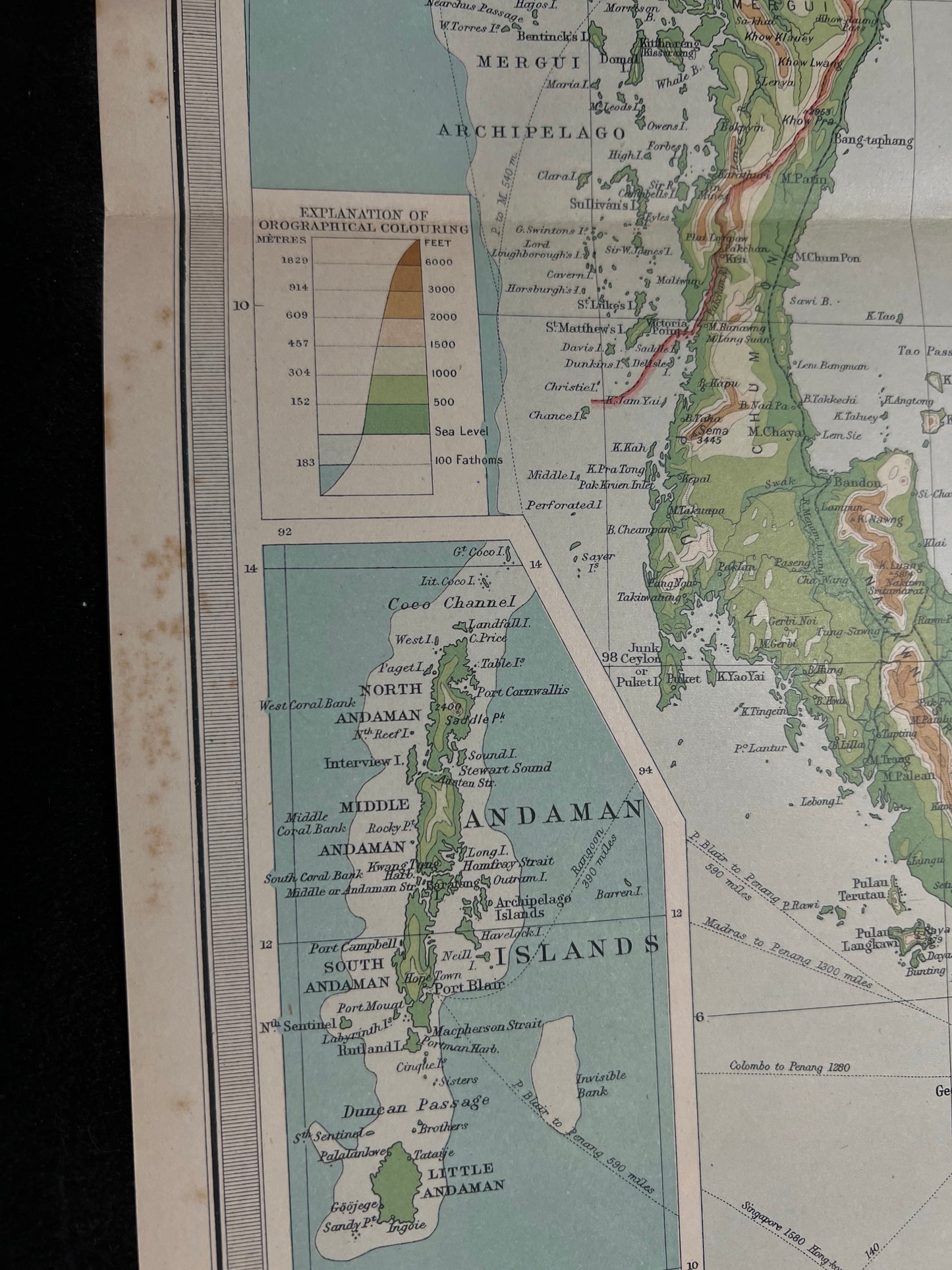 1922 Farther India Map by Bartholomew