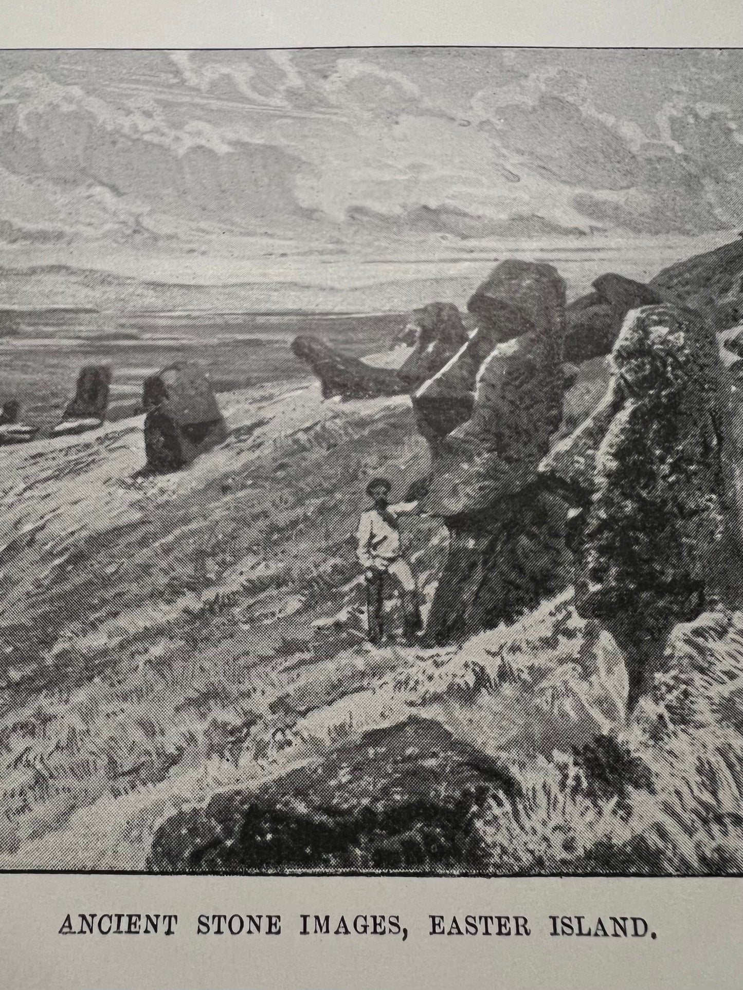 1894 Antique Print Ancient Stone Images - Easter Island by Standford