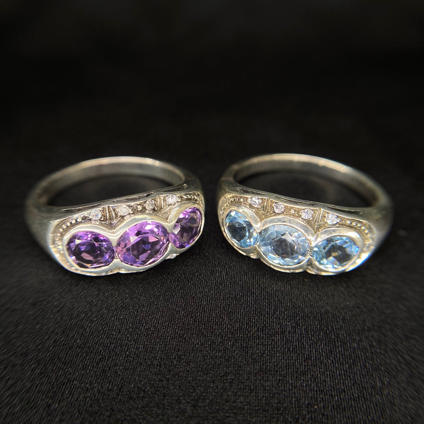 Trio Gem Silver Ring