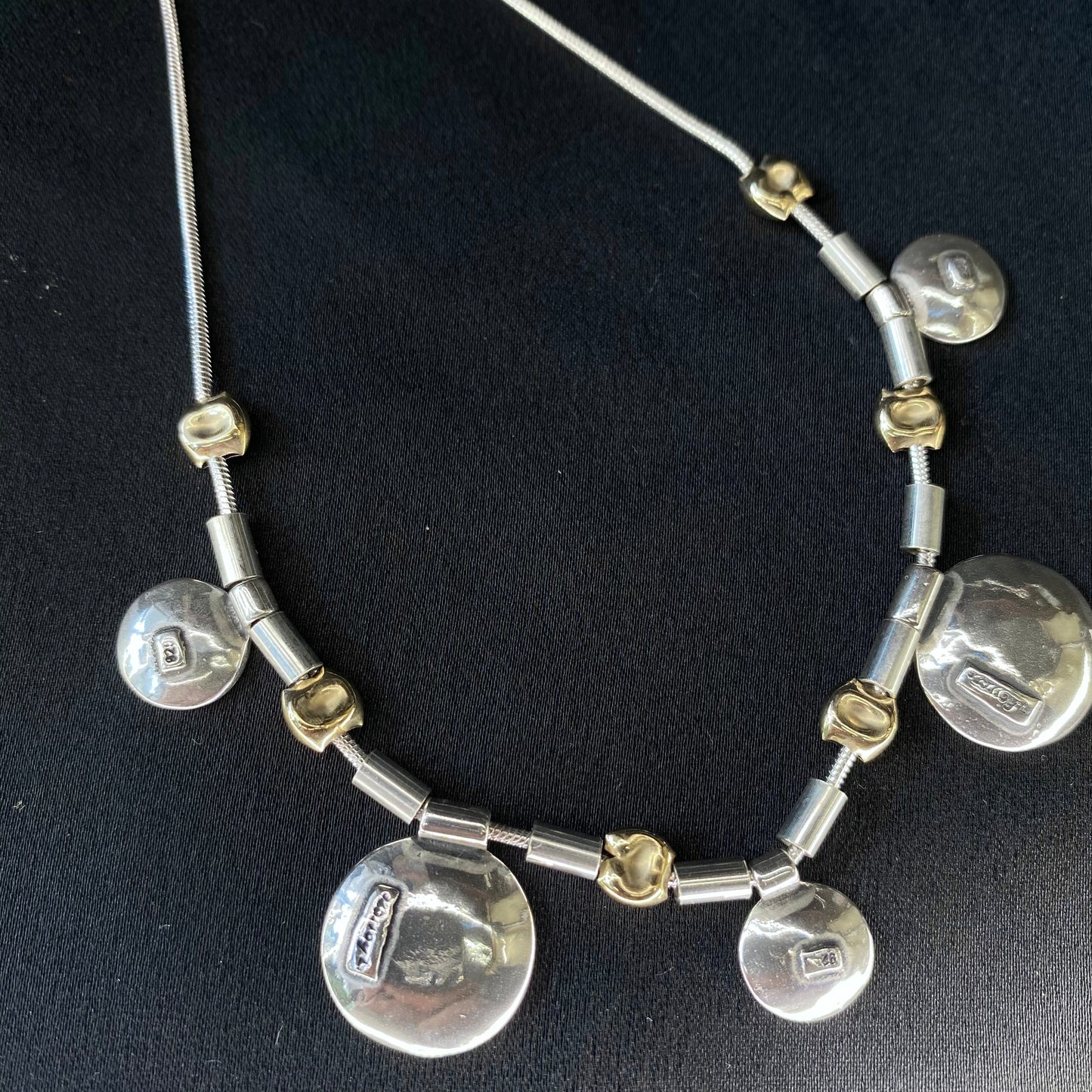 Patterned Gold Bead Necklace