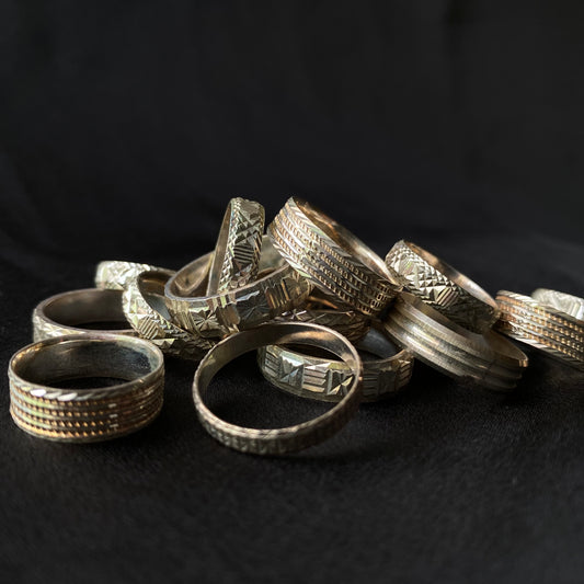 Patterned Silver Rings