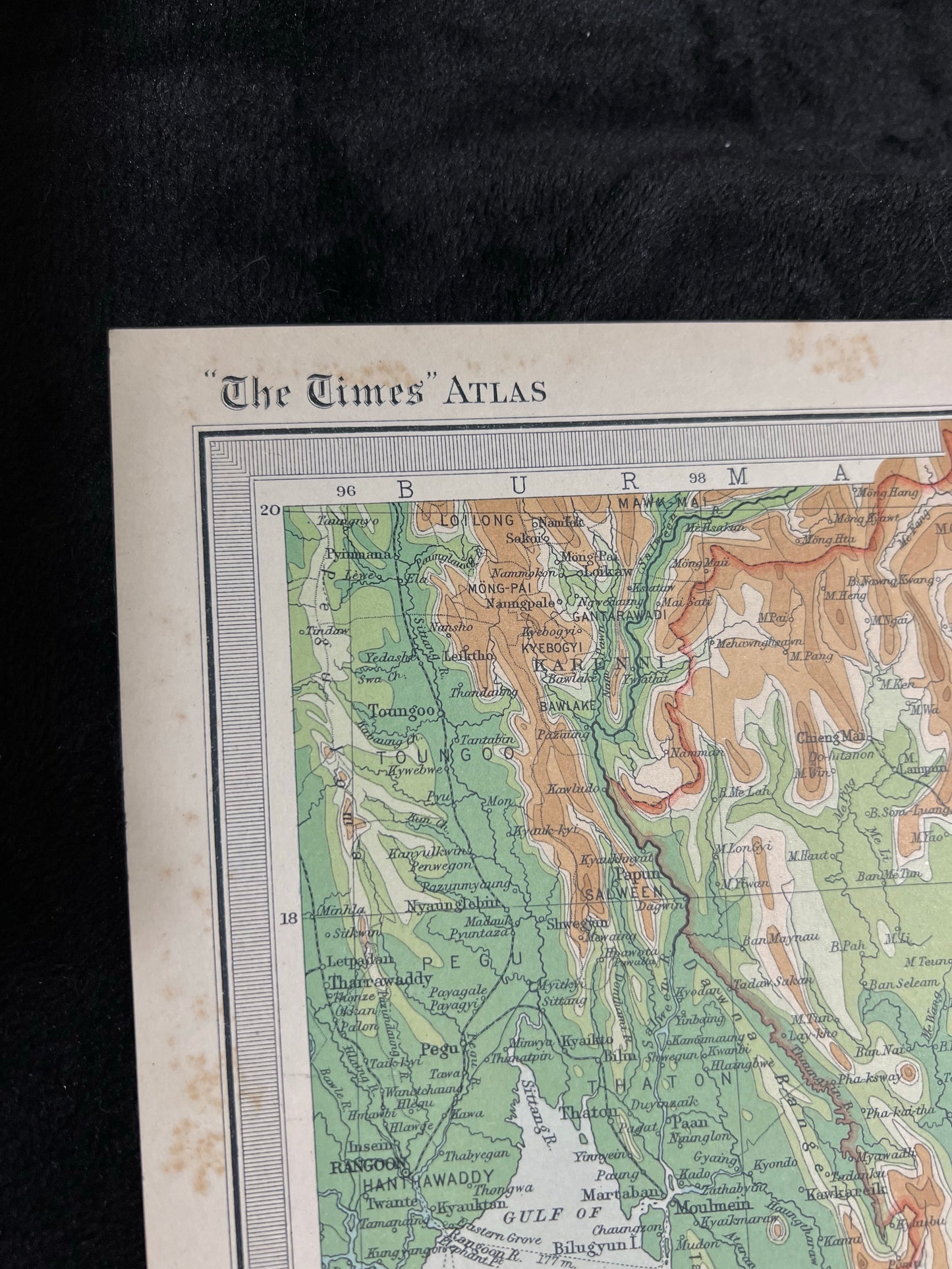 1922 Farther India Map by Bartholomew
